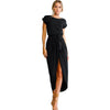 Robe maxi à manches courtes - élégante robe décontractée pour femmes