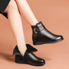 Bottines femmes en similicuir (PU) chic avec sangle à boucle - chaussures décontractées élégantes pour un port quotidien