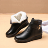 Bottines femmes en similicuir (PU) chic avec sangle à boucle - chaussures décontractées élégantes pour un port quotidien