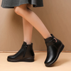 Bottines femmes en similicuir (PU) chic avec sangle à boucle - chaussures décontractées élégantes pour un port quotidien