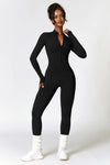 Combinaison en tissu extensible pour femmes - tenue polyvalente à manches longues pour les femmes actives
