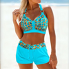 Ensemble de bikini 2 pièces à taille haute avec rayures - mode plage tendance pour les journées d'été