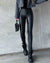 Pantalons en faux cuir taille haute pour femmes - élégants pantalons noirs casual pour le quotidien