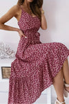 Robe maxi à imprimé léopard violet - style smock élégant pour femmes