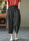 Pantalons harem pour femmes en lin, coupe relax, jaune naturel - mode estivale décontractée