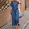 Ensemble décontracté 2 pièces : top et pantalon fluide pour femmes - tenue légère pour le quotidien