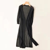 Cardigan long ouvert - tricot léger pour femmes