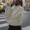 Pull oversized tricoté - vêtements en maille embellis pour femmes