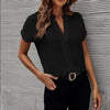 Blouse de bureau pour femme - haut à manches courtes élégant et décontracté pour un port tout au long de la journée