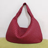 Sac cabas tissé classique pour femme - grand fourre-tout à porter à l'épaule, en cuir doux