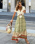 Robe maxi femme élégante jupe bohème motif floral vert - pour vos sorties d'été