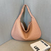 Sac cabas tissé classique pour femme - grand fourre-tout à porter à l'épaule, en cuir doux