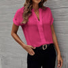 Blouse de bureau pour femme - haut à manches courtes élégant et décontracté pour un port tout au long de la journée