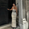 Robe maxi avec détails en crochet - tenue d'été élégante pour les mariages et les garden parties