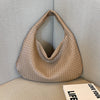 Sac cabas tissé classique pour femme - grand fourre-tout à porter à l'épaule, en cuir doux
