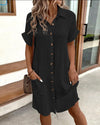 Robe chemise femme avec poches, coupe décontractée pour un style quotidien - robe légère à boutons