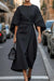 Robe midi décontractée pour femme avec des manches larges élégantes - tenue chic pour soirées spéciales