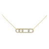 Collier féminin avec diamants mobiles - pendentif ovale élégant pour vos soirées