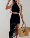 Ensemble 2 pièces crop top et jupe - allure chic en noir