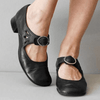 Bottines en similicuir (PU) mary jane pour femmes - chaussures élégantes pour le quotidien - mocassins plats avec détail boucle