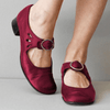 Bottines en similicuir (PU) mary jane pour femmes - chaussures élégantes pour le quotidien - mocassins plats avec détail boucle