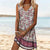 Robe d'été sans manches à motif floral gris - robe de plage à décolleté en v