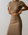Ensemble coordonné femme en maille côtelée - look décontracté et élégant pour toutes les occasions