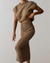 Ensemble coordonné femme en maille côtelée - look décontracté et élégant pour toutes les occasions