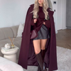Trench-coat long femme en rouge élégant - manteau d'hiver stylé pour soirées cosy