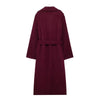 Trench-coat long femme en rouge élégant - manteau d'hiver stylé pour soirées cosy