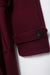 Trench-coat long femme en rouge élégant - manteau d'hiver stylé pour soirées cosy