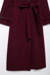 Trench-coat long femme en rouge élégant - manteau d'hiver stylé pour soirées cosy