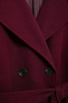 Trench-coat long femme en rouge élégant - manteau d'hiver stylé pour soirées cosy
