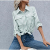 Chemise à rayures pour femme à manches longues - un incontournable du style décontracté