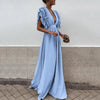Robe maxi femme avec manches volantes élégantes - design flatteur, tissu léger pour les occasions spéciales