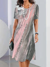 Robe chemise imprimée - élégante robe courte à manches courtes