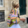 Gilet en tricot - pull ouvert aux couleurs vives pour femmes
