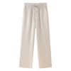 Ensemble lounge femme 2 pièces - haut en soie et pantalon blanc contemporain