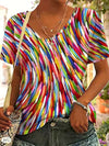 T-shirt femme à col v décontracté - tee-shirt à manches courtes tendance pour le quotidien