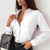 Chemisier à manches longues pour femmes – blouse sophistiquée pour le bureau - tissu léger polyvalent