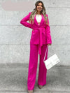 Ensemble blazer 2 pièces pour femmes - costume élégant avec pantalon