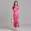 Robe maxi brodée florale pour femmes - élégante tenue de soirée pour occasions spéciales