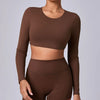 Top court à manches longues pour femmes - activewear tendance pour le fitness et le quotidien