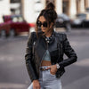 Veste en cuir pour femme - classique blouson en cuir noir pour un style tendance