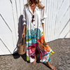 Robe maxi décontractée pour femmes - style bohème relaxé en mélange de coton léger - pour le quotidien