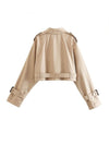 Manteau cropped pour femme - élégant manteau léger beige pour un look décontracté ou chic - un de l'extérieur pour toutes les occasions