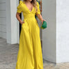 Robe de soirée femme - jumpsuit élégant avec manches bouffantes pour événements le soir - design large et tissu douillet