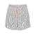 Shorts en sequins argentés - bottoms scintillants pour femmes