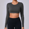 Top court à manches longues pour femmes - activewear tendance pour le fitness et le quotidien