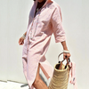 Robe chemise - coupe décontractée pour dames à rayures